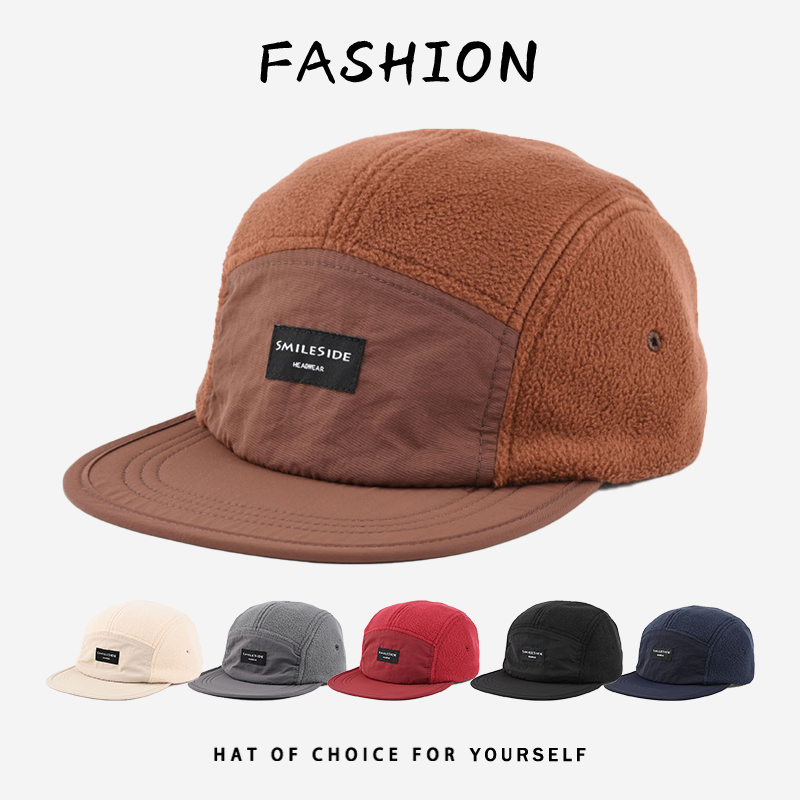 Corduroy Cap 5 Panel - Men Women Fleece 5‑Panel Camp Hat