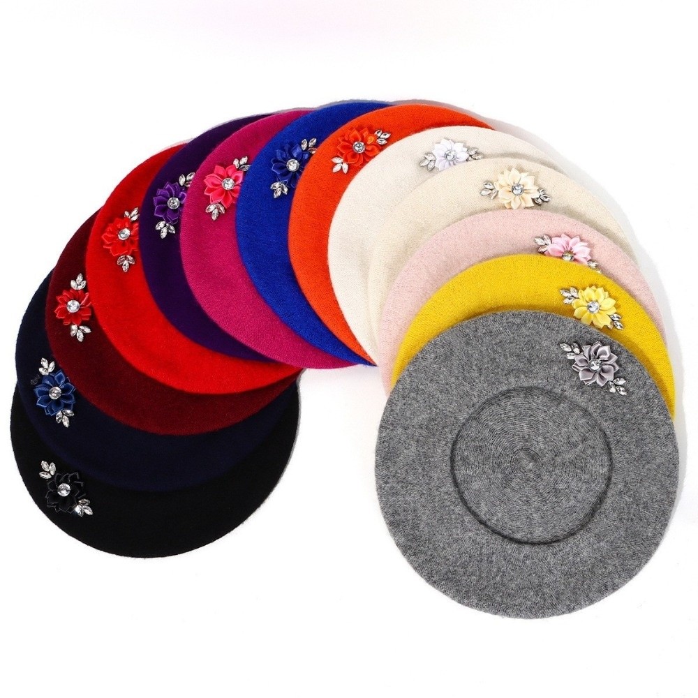 Sweet Solid Color Wool Beret C - Beret French Wool review and price